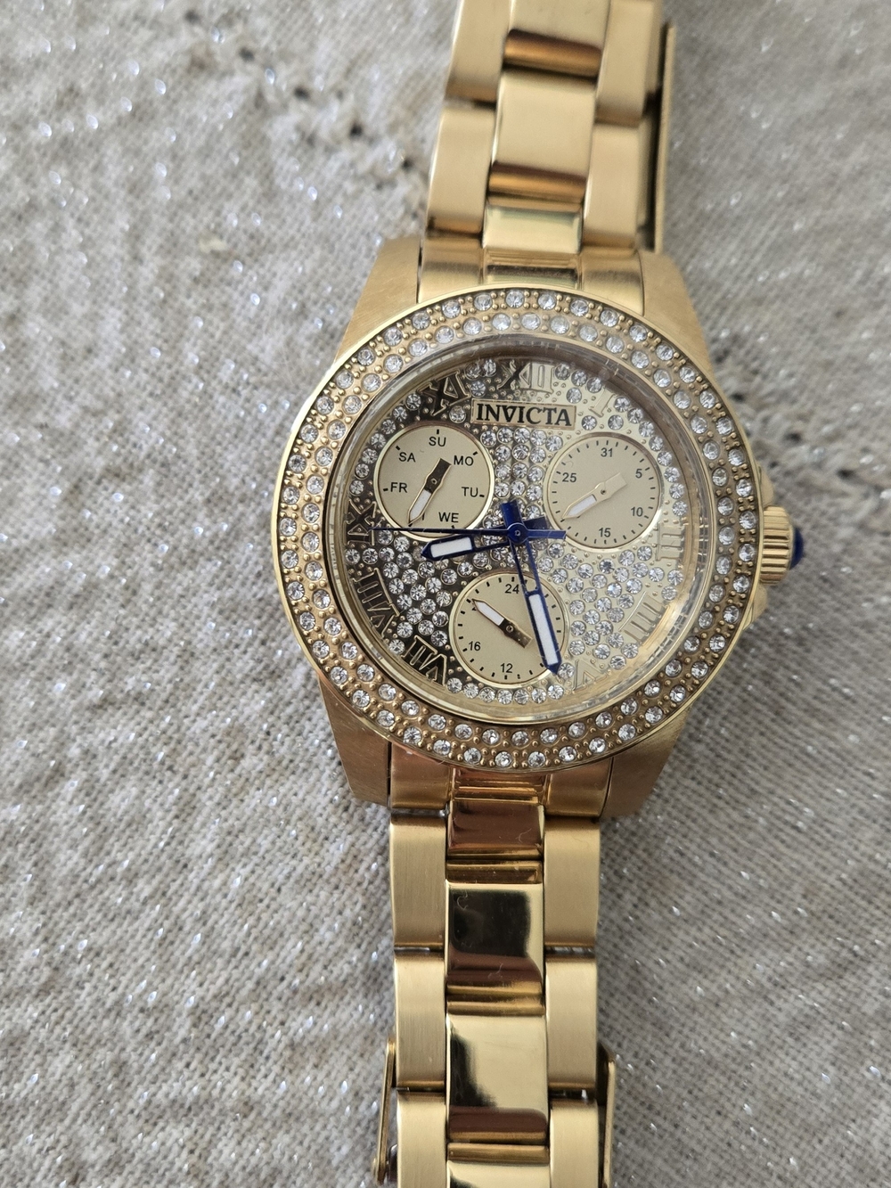 Invicta Women's Gold Crystal Accent Bracelet Watch